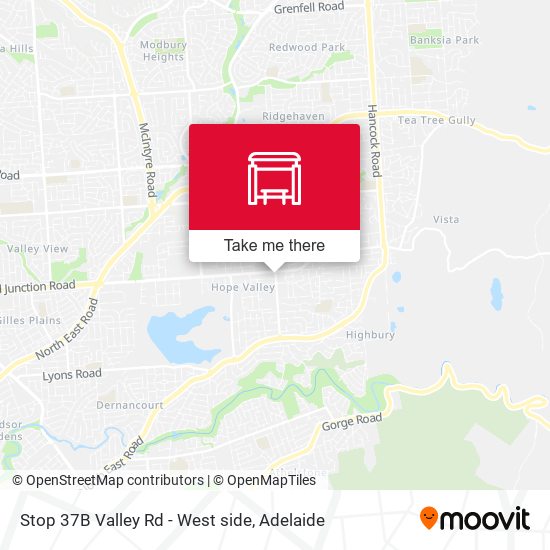 Stop 37B Valley Rd - West side map