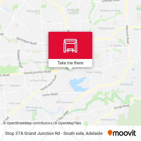 Stop 37A Grand Junction Rd - South side map