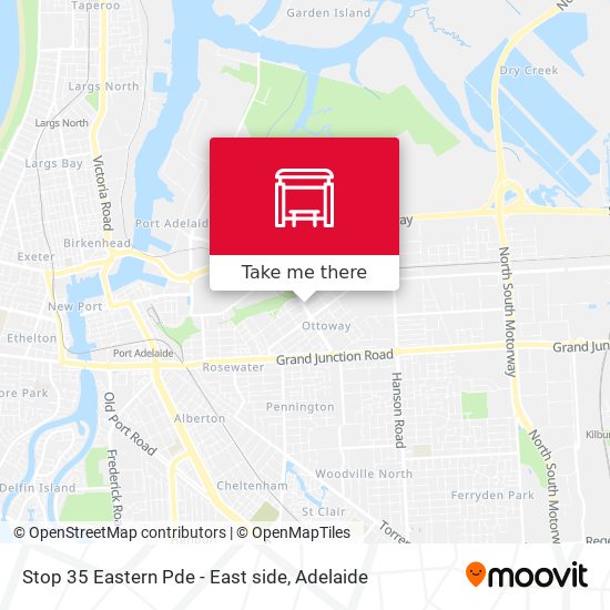 Stop 35 Eastern Pde - East side map