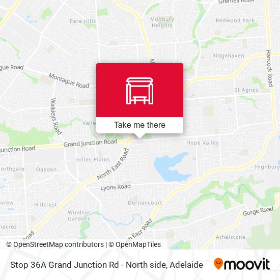Stop 36A Grand Junction Rd - North side map