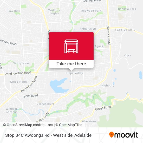 Stop 34C Awoonga Rd - West side map