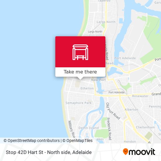 Stop 42D Hart St - North side map