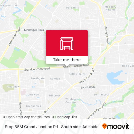 Stop 35M Grand Junction Rd - South side map