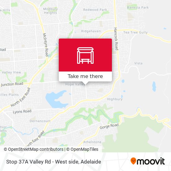 Mapa Stop 37A Valley Rd - West side