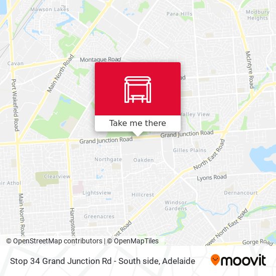 Stop 34 Grand Junction Rd - South side map