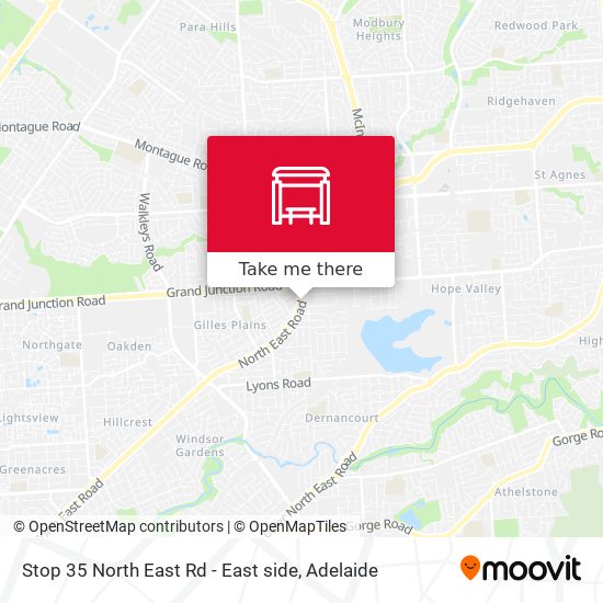 Stop 35 North East Rd - East side map