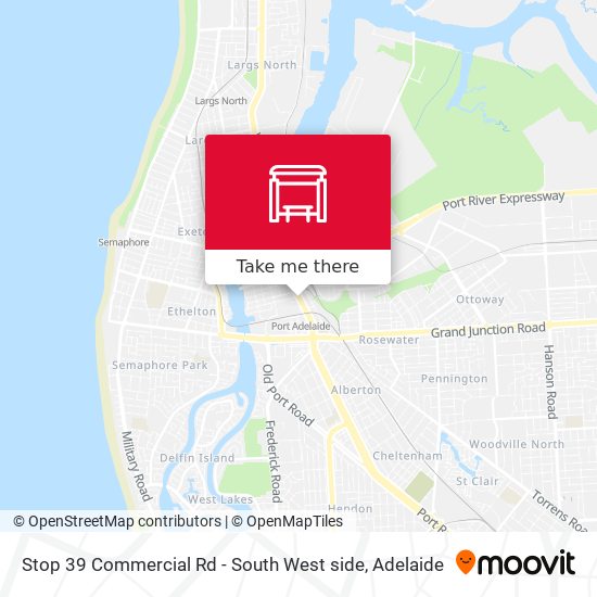 Stop 39 Commercial Rd - South West side map