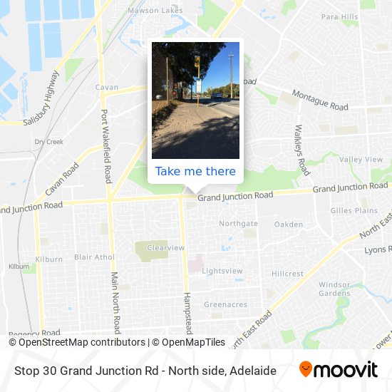 Stop 30 Grand Junction Rd - North side map
