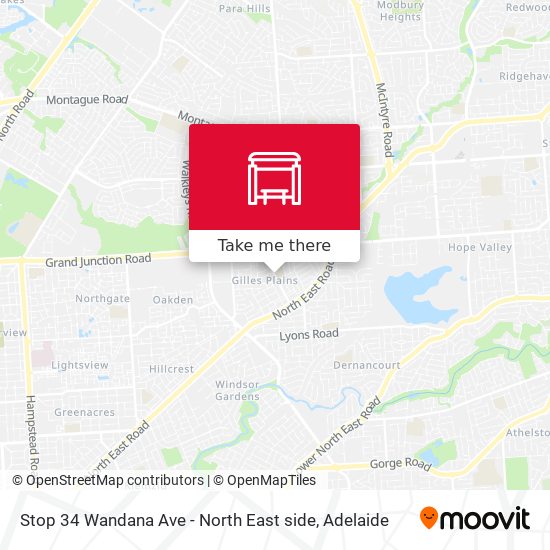 Stop 34 Wandana Ave - North East side map