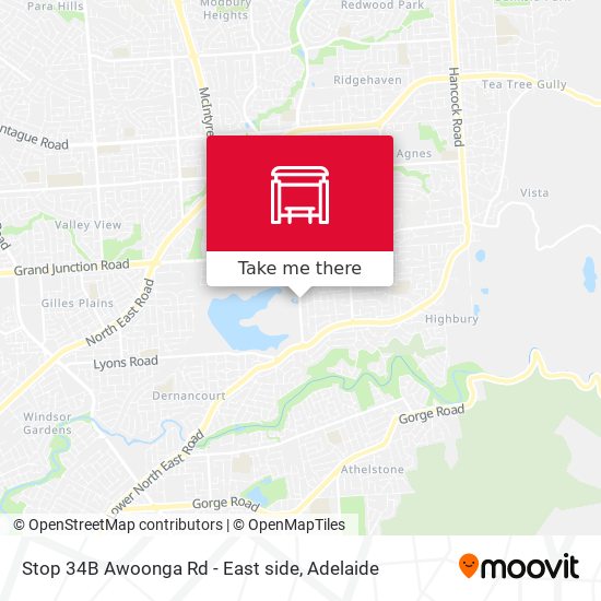 Stop 34B Awoonga Rd - East side map