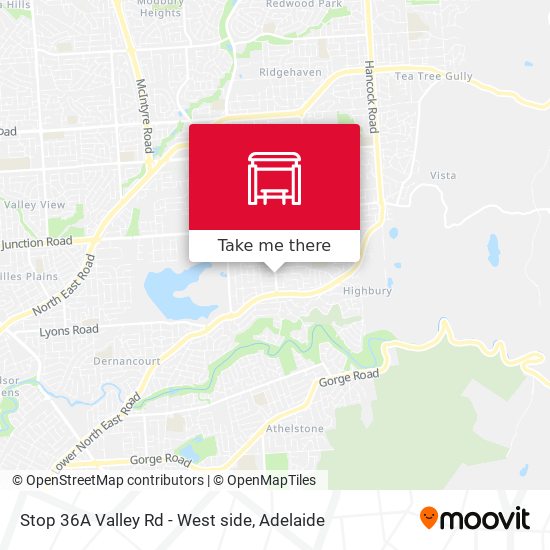 Stop 36A Valley Rd - West side map