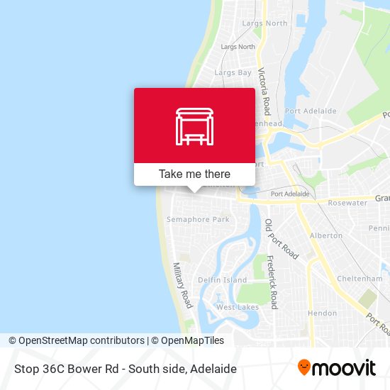 Stop 36C Bower Rd - South side map