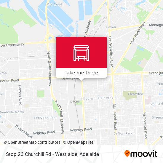 Stop 23 Churchill Rd - West side map