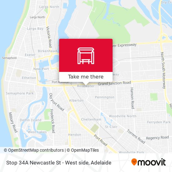 Mapa Stop 34A Newcastle St - West side