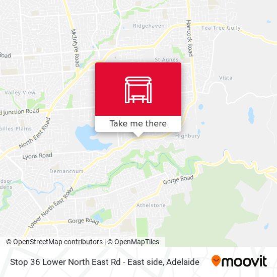 Stop 36 Lower North East Rd - East side map
