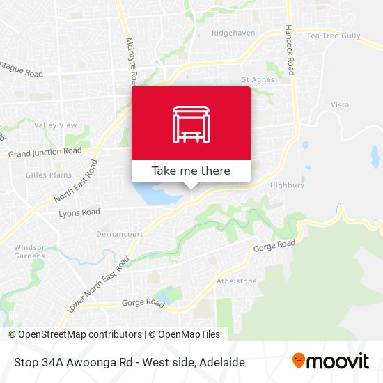 Stop 34A Awoonga Rd - West side map