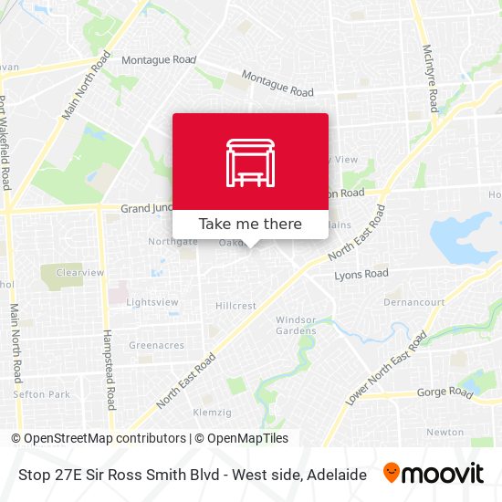 Stop 27E Sir Ross Smith Blvd - West side map