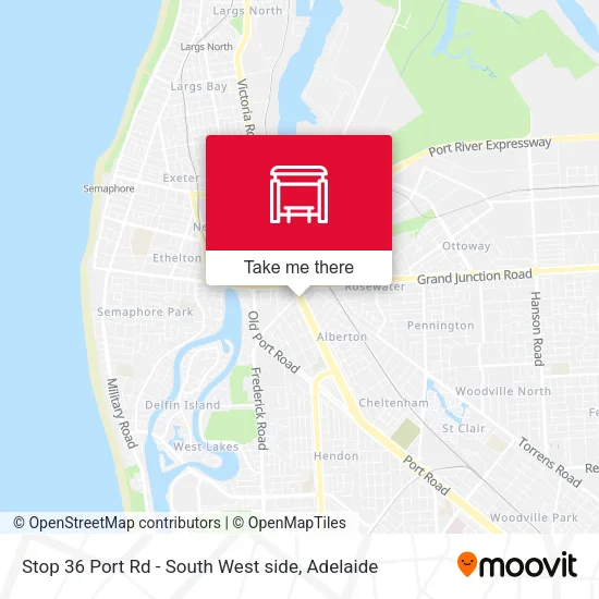 Stop 36 Port Rd - South West side map