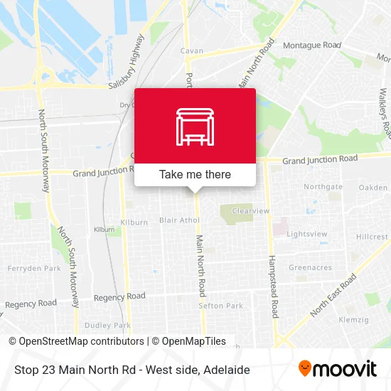 Stop 23 Main North Rd - West side map
