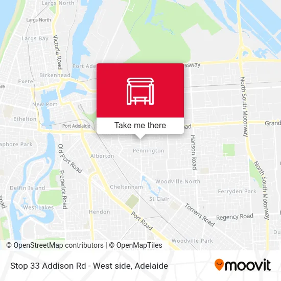 Mapa Stop 33 Addison Rd - West side