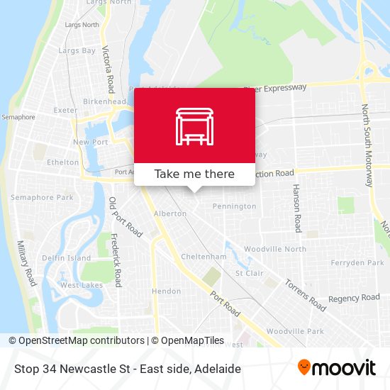 Stop 34 Newcastle St - East side map