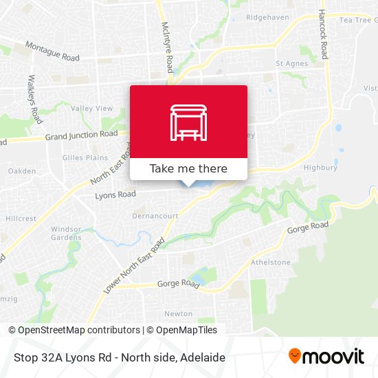 Stop 32A Lyons Rd - North side map