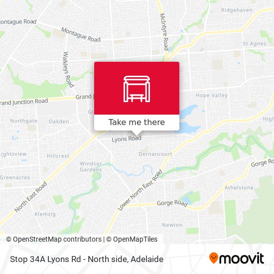 Stop 34A Lyons Rd - North side map