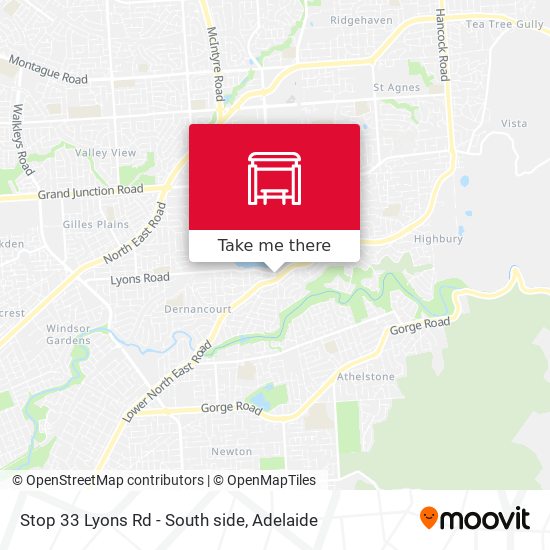 Stop 33 Lyons Rd - South side map