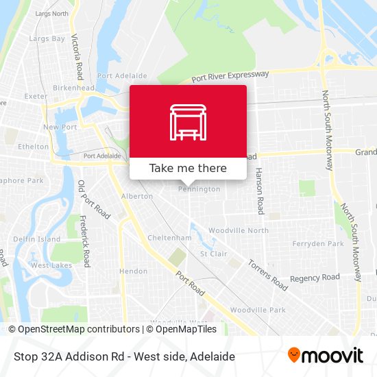 Stop 32A Addison Rd - West side map