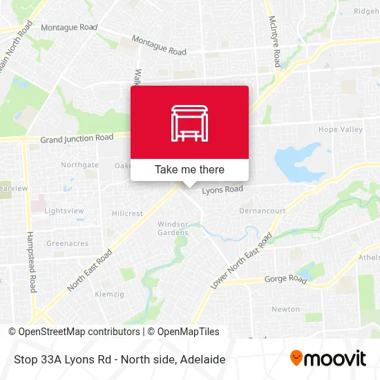 Mapa Stop 33A Lyons Rd - North side