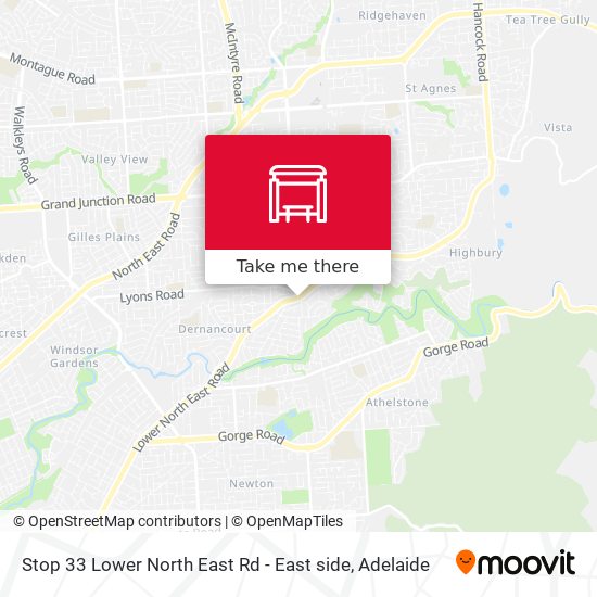 Stop 33 Lower North East Rd - East side map