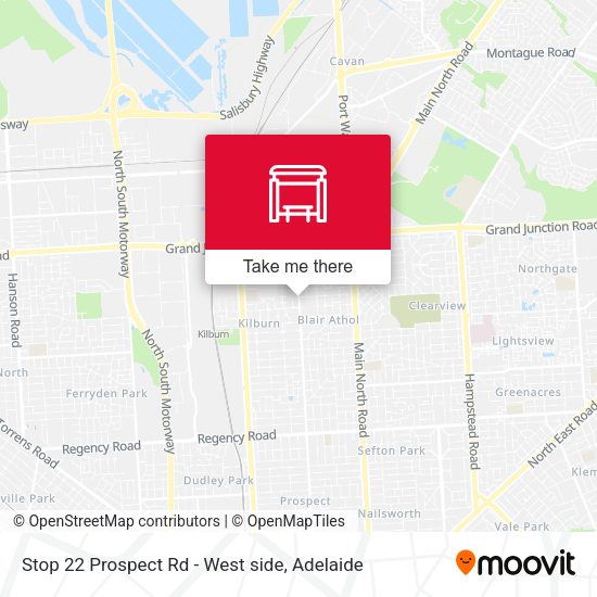 Stop 22 Prospect Rd - West side map