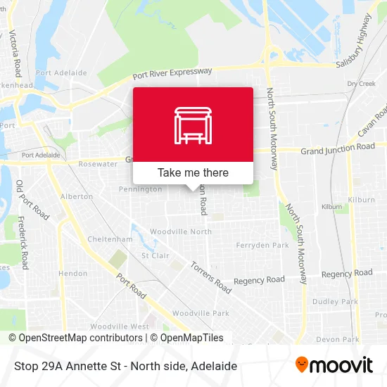 Mapa Stop 29A Annette St - North side