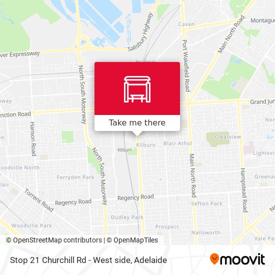 Mapa Stop 21 Churchill Rd - West side