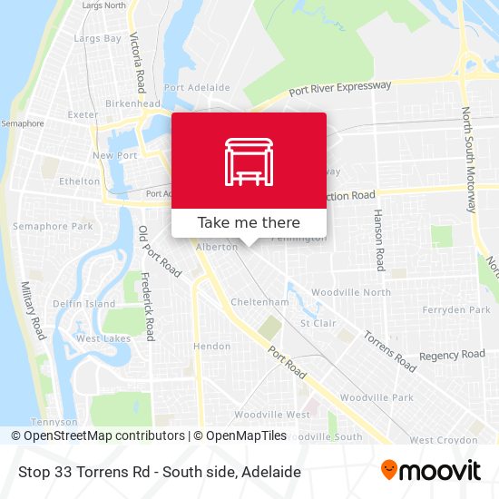 Stop 33 Torrens Rd - South side map