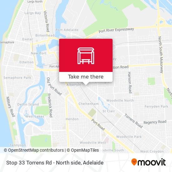 Stop 33 Torrens Rd - North side map