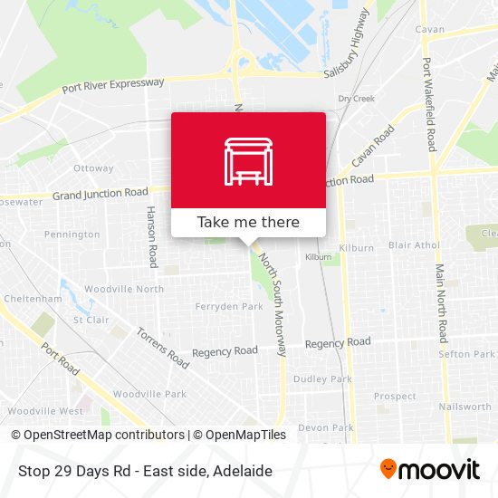 Stop 29 Days Rd - East side map