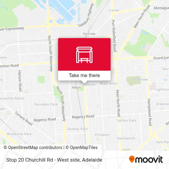Mapa Stop 20 Churchill Rd - West side