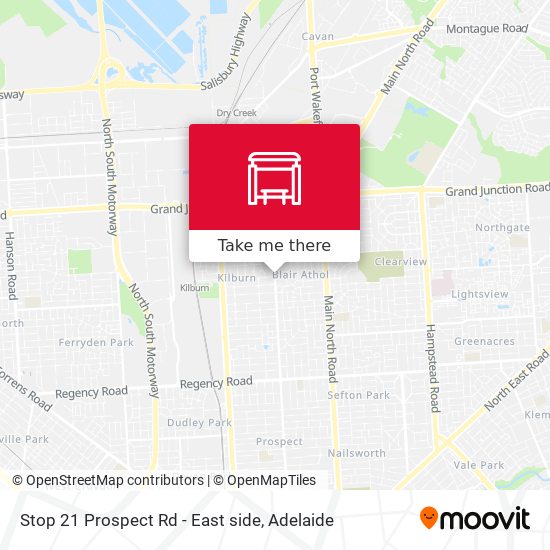 Stop 21 Prospect Rd - East side map