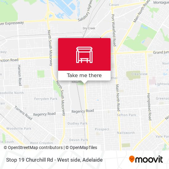 Stop 19 Churchill Rd - West side map