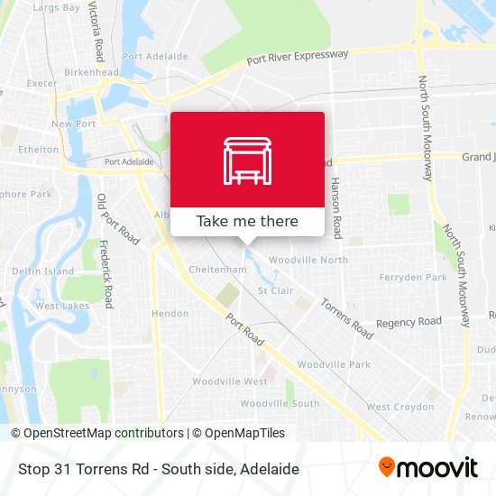 Stop 31 Torrens Rd - South side map