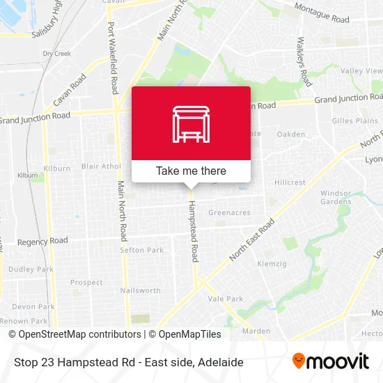 Stop 23 Hampstead Rd - East side map