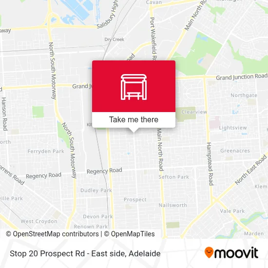 Mapa Stop 20 Prospect Rd - East side