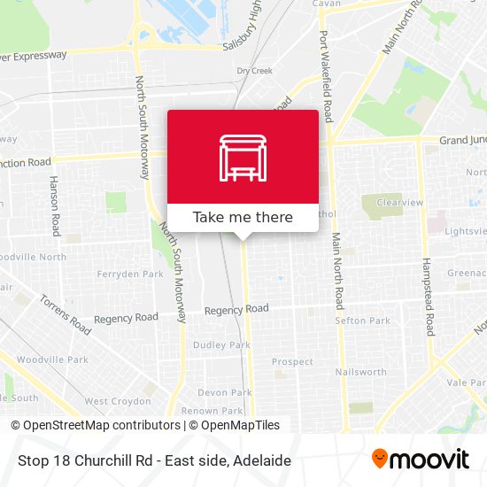 Mapa Stop 18 Churchill Rd - East side