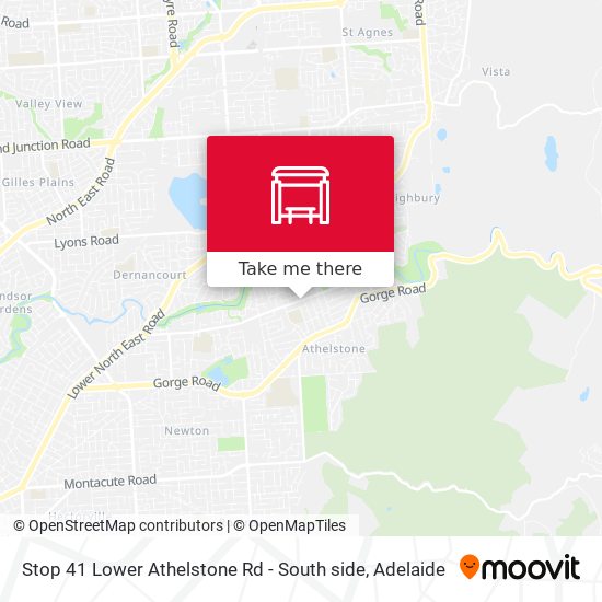 Stop 41 Lower Athelstone Rd - South side map
