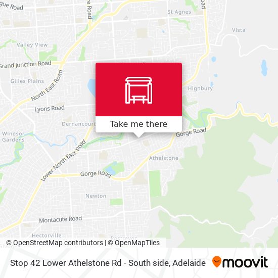 Stop 42 Lower Athelstone Rd - South side map