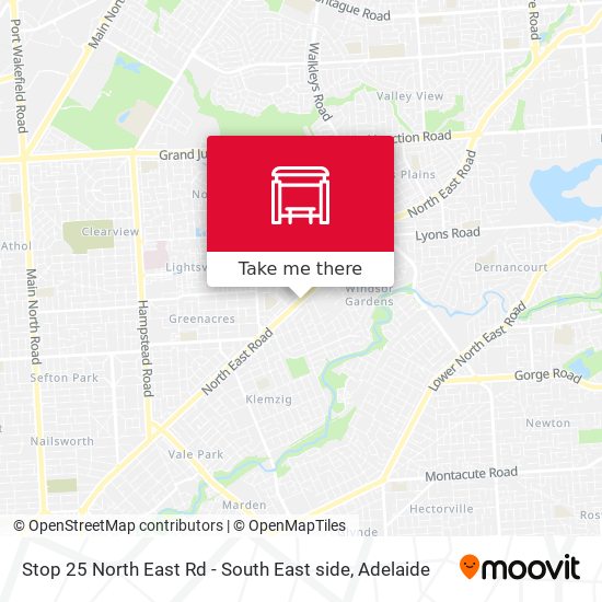 Stop 25 North East Rd - South East side map
