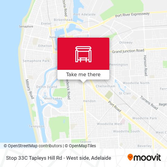 Stop 33C Tapleys Hill Rd - West side map