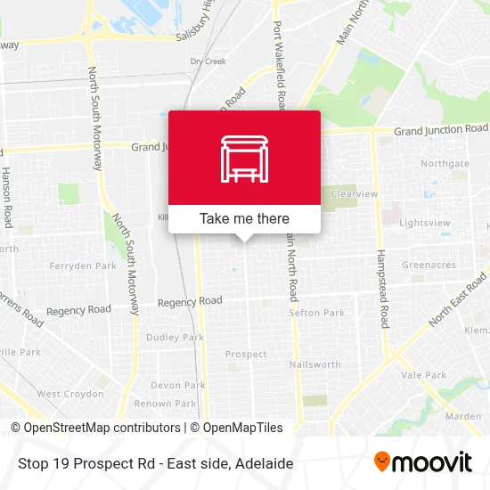 Mapa Stop 19 Prospect Rd - East side