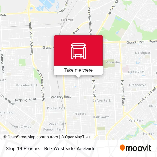 Mapa Stop 19 Prospect Rd - West side